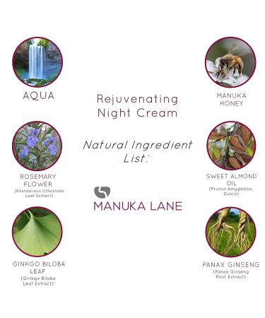 Manuka Lane Night Cream with Retinol, Manuka Honey & Peptides for Youthful, Healthy Skin - Real Glowing Results - Buy Online on GoSupps.com