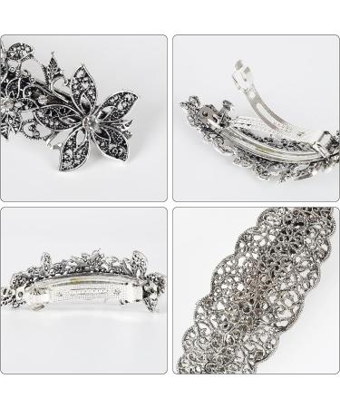 Jodsen Retro Vintage Metal French Barrette with Antique Crystal Rhinestone Pearl - Bridal Wedding Hair Accessory - Buy Online on GoSupps.com