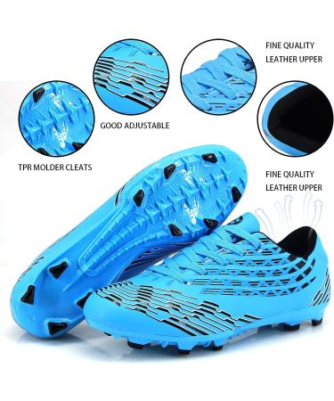 Juzecx Men's Soccer Cleats FG/AG Football Shoes Size 10 Blue | Firm Ground Training Soccer Shoes - Buy Online on GoSupps.com