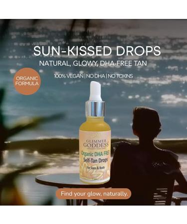 Glimmer Goddess Organic DHA-Free Self Tanning Drops Unscented 1 oz. Natural Gradual Tan Vegan Organic Ingredients Hydrating Oils Paraben-Free Sulfate-Free - Buy Online on GoSupps.com