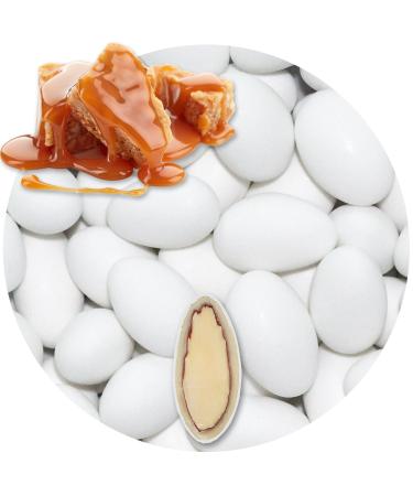 EinsSein 0.5 kg of almonds in white caramel chocolate matt - For wedding, baptism, communion, confirmation - Almonds in chocolate