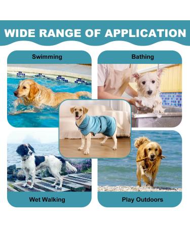 Rongyicare Dog Bathrobe - Quick-Dry Adjustable Coat for Medium Dogs Premium Blue Bathrobe (40-46cm 9-14kg) - Buy Online on GoSupps.com
