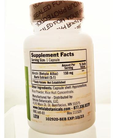 Betula Botanicals - Birch Bark Betulin Extract - Betulin extract from the bark of the North American Birch Tree - 60 capsules - Buy Online on GoSupps.com