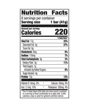 Ratio Keto Friendly Crunchy Bars - Toasted Almond - Gluten Free Snack - 8 ct Pack - Buy Online on GoSupps.com