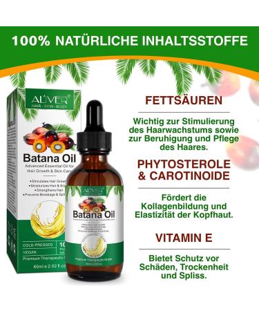 PBeauty 2x Organic Batana Oil Vegan for Hair Face & Nails Cold Pressed 60ml For Hair Growth & Skin Care Oil against Hair Loss & Split Ends Hair Growth Hair Care 2 x 60ml - Buy Online on GoSupps.com