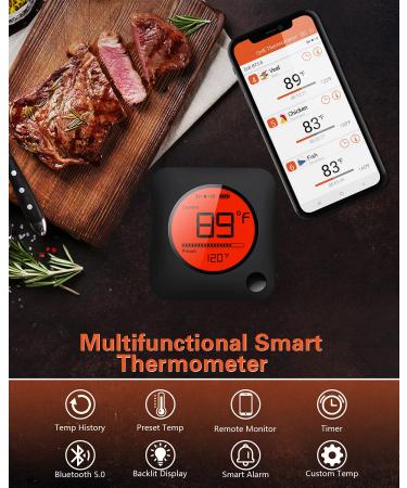 Buy Bfour Kitchen Bluetooth Thermometer - Digital Grill Meat Thermometer with 6 Probes & Alarm | Perfect BBQ Gift - Buy Online on GoSupps.com