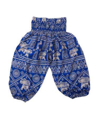 Lofbaz Children Hippy Thai Harem Aladdin Pirate Kids Pants Bohemian Baggy Colorful 18 Months Elephant Blue