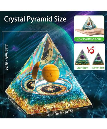 HuiJuKeJi Healing Crystals Leo Orgonite Pyramid with Tiger Eye Stone - Astrology Energy Healing Gift for Leo with Birthstone - 6cm - Buy Online on GoSupps.com