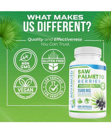 Saw Palmetto 1500mg Capsules with Extract for Men and Women - 120 Count | Advanced Nutrition Labs - Buy Online on GoSupps.com