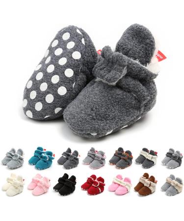 TMEOG Baby Booties Slippers - Dark Grey Furry Infant Boots for Boys Girls 0-6 Months - Buy Online on GoSupps.com