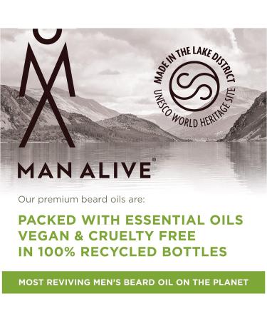 Man Alive Beard Oil - 99% Natural Skincare with Oatmeal, Argan, Jojoba, and Almond Oil | 50ml | Gifts for Men | Softens Facial Hair | Birthday Gifts for Him | Leather & Oud Scent - Buy Online on GoSupps.com