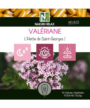 NAKURU | Valerian | Relax Range | Made in France | St. George s Herb! (90 Vegetable Capsules of 380mg/Net Weight: 34g) - Buy Online on GoSupps.com