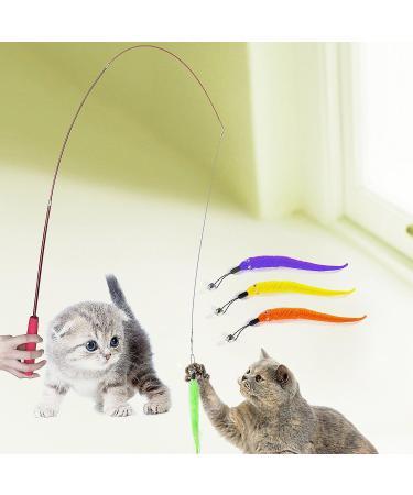 Shop Dasalles Interactive Cat Toys - Retractable Natural Spring Rod & 5 Replacement Fishing Worms | International Shipping Available - Buy Online on GoSupps.com