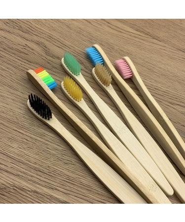 SUICRA 8-Pack Colorful Natural Wooden Toothbrushes - Eco-Friendly Oral Care with Soft Bristles - Buy Online on GoSupps.com
