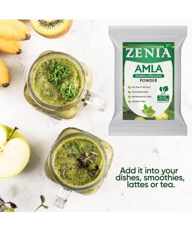 Zenia 100% Pure Amla Powder (Amalaki Indian Gooseberry) - 100g | Raw Edible Grade for Hair & Skin Care | Vitamin C Rich for Cooking, Smoothies & Tea - Buy Online on GoSupps.com