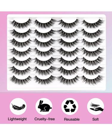 Shop Losha Lashes: 14 Pairs Fluffy Vegan Cat Eye False Eyelashes - Soft Handmade Lash Extensions (P01) for Bright Eyes - Buy Online on GoSupps.com