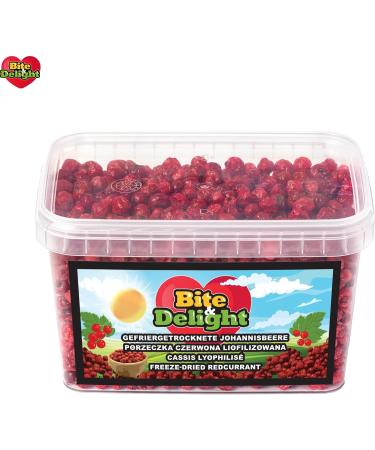 Bite & Delight 200g Freeze Dried Red Currants Sour Crunchy Healthy Snack No Added Sugar Bucket - Buy Online on GoSupps.com