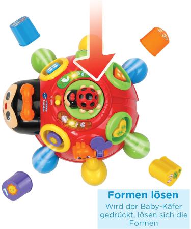 VTECH Baby Happy Learning Beetle | Interactive Sorting Toy for Shapes Colors & Numbers | Ages 12-36 Months | Red - Buy Online on GoSupps.com