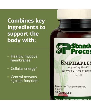 Standard Process Emphaplex - Respiratory System Supplement for Antioxidant Support - for Cellular Energy Support & Nervous System Health - 90 Capsules (45 Servings) - Buy Online on GoSupps.com