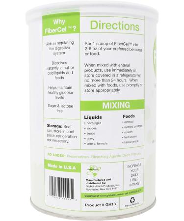 FiberCel Unflavored Fiber Powder 12oz - Boost Digestive Health and Wellness - Buy Online on GoSupps.com