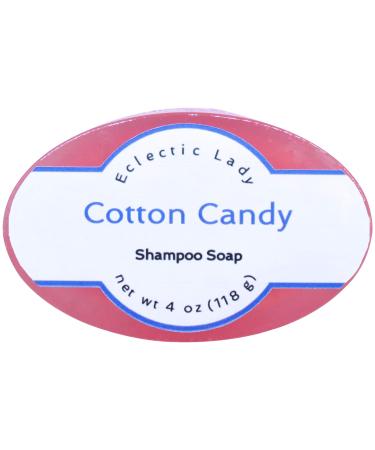 Eclectic Lady Cotton Candy Shampoo Soap Bar with Pure Argan Oil Silk Protein Honey Protein and Extracts of Calendula Flower Aloe Carrageenan Sunflower - 4 oz Bar