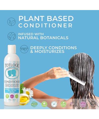 TotLogic Natural Kids and Baby Safe Conditioner - 8 oz Original Scent - Sulfate and Paraben Free Non-Toxic Formula Nourishes and Detangles - Buy Online on GoSupps.com