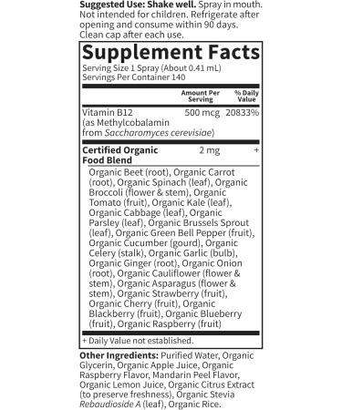 Buy myKind Organics B-12 Organic Spray - Raspberry Flavor, 2 fl oz | Garden of Life - Buy Online on GoSupps.com
