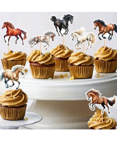 Blumomon Horse Cupcake Toppers Assembled Horse Racing - Pack Of 32 - Buy Online on GoSupps.com