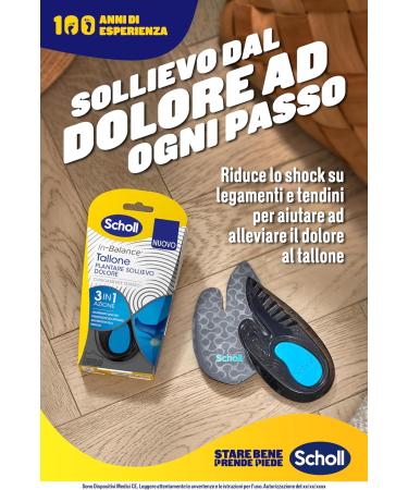 Scholl In-Balance Insoles for Pain Relief - Unisex Black M (1 Pack) | Heel Padding & Achilles Tendon Support - Buy Online on GoSupps.com