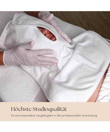 Nominia Facial Towels Premium White Microfiber 3-Series Set | Fluffy Durable Cosmetic Compresses U-Shaped Cut 400g/m Quality - Buy Online on GoSupps.com