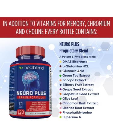 healblend Neuro Plus & Immune Support Bundle Brain Boost Nootropic for Focus Energy Memory & Clarity Elderberry Zinc Vitamin C Turmeric Probiotics 2 Pack 120 Capsules Each - Buy Online on GoSupps.com