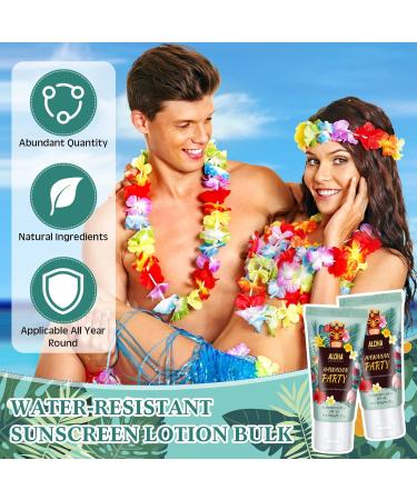 Dansib 12 Pcs Mini Sunscreen Bulk for Valentine Gifts Summer Travel Size Spf 30 Water Resistant Sunblock Sunscreen Lotion Bulk for Valentines Day Favors for Pool Party(Hawaiian Party) - Buy Online on GoSupps.com