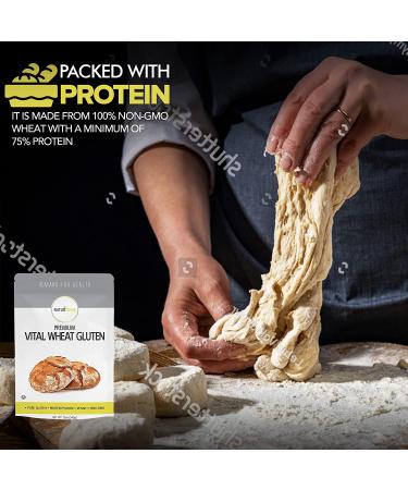 Naturtonix Vital Wheat Gluten 12 oz - Pure Non-GMO Vegan Protein, Keto Friendly - Certified Kosher - Resealable Fresh Pouch - Buy Online on GoSupps.com