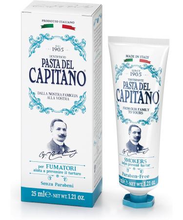 Pasta del Capitano 1905 Smokers Toothpaste 25ml - Best Whitening & Freshness for Smokers | Buy Internationally - Buy Online on GoSupps.com