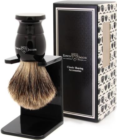 Edwin Jagger Best Badger Medium Shaving Brush - Ebony | Quality English Shaving Brush - Buy Online on GoSupps.com