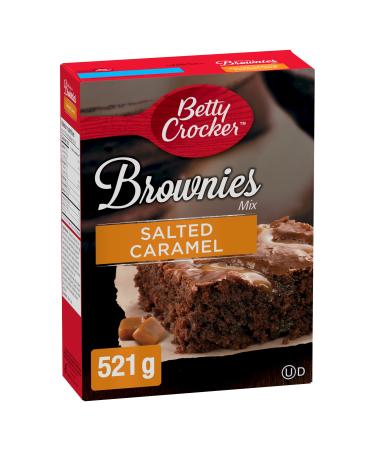 BETTY CROCKER Salted Caramel Chocolate Fudge Brownies Mix 521 Grams Package of Brownie Mix Includes Salted Caramel Pouch in Box Tastes Like Homemade Easy To Bake Salted-Caramel
