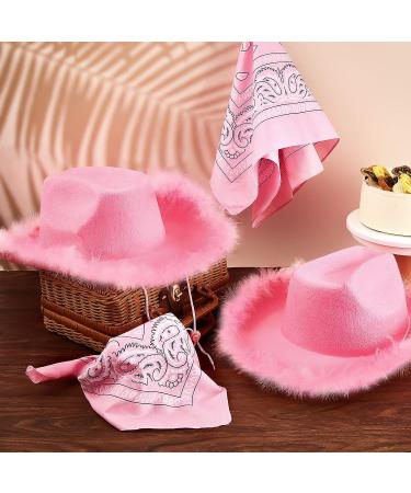 Tarpop 12 Piece Pink Cowboy Hats Set with Paisley Bandanas - Western Cowgirl Party Costume Accessories - Buy Online on GoSupps.com