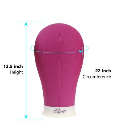 Wig Head 22 Inch Stand with Canvas Block Mannequin Head - Perfect for Wig Making and Styling - Rosy 22 Inch - Buy Online on GoSupps.com