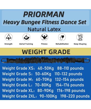 PRIORMAN Bungee Fitness Equipment Set Heavy Cord Bungee Dance Resistance Belt Rope Workout Fitness Gym Professional Training Equipment L: 154-176 lbs - Buy Online on GoSupps.com