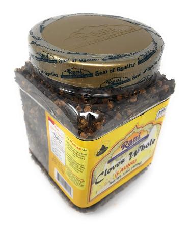 Rani Cloves Whole (Laung) 14oz - Hand Selected Spice for Food, Tea, Pomander Balls & Potpourri - All Natural & Non-GMO - Bulk PET Jar - Indian Origin - 14 Ounce Jar - Buy Online on GoSupps.com