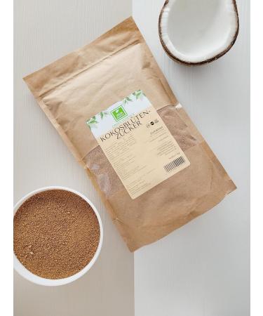 Coconut Palm Sugar 1 kg - Organic Vegan Sweetener | Natural Coconut Blossom Sugar with Caramel Note - Healthy Sugar Alternative - Buy Online on GoSupps.com