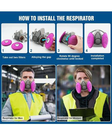 Half Facepiece with 2097 Filter MYGCCA Resin Respirator with Filters for Dust Organic Vapor Used in Painting Woodworking Epoxy Welding  - Buy Online on GoSupps.com