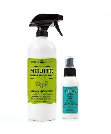 Cold Iron Wrinkle Release Spray for Clothes. 32 fl oz. Citrus Mint & Atlas Travel Size 3 fl oz Sea Breeze. Fast, Easy to Use Ironing Alternative. Spray, Smooth, Hang. Award Winning - Buy Online on GoSupps.com