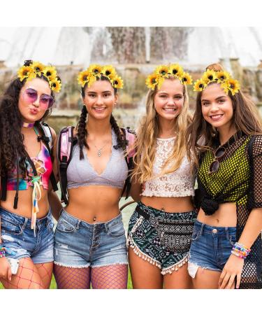 Yellow Headband Flower Wreath Women Girls Beach Wedding Travel Carnival Party Headpiece Headband with Sunflowers Flowers Hair Band Headpiece Flowers Hair Band Sunflowers Headband - Buy Online on GoSupps.com