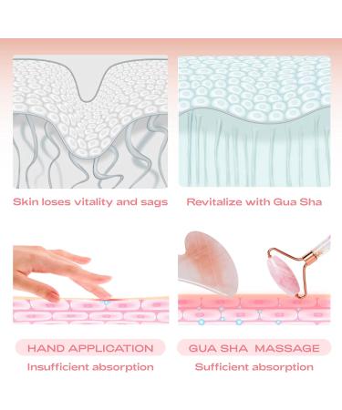 Premium Gua Sha and Roller Set - Facial Skin Care Gift Box for Women & Men | Reduce Puffiness Wrinkles & Stimulate Blood Flow - Pink - Buy Online on GoSupps.com