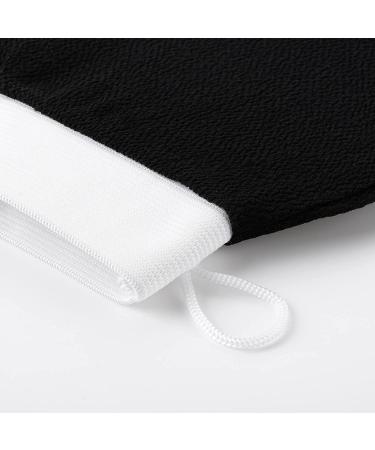 Valitic Exfoliating Glove for Body - Korean Style Bath Mitt for Smooth Skin - Men & Women - Single Black White - Buy Online on GoSupps.com