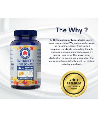 Orthomolecular Laboratories - Enhanced Magtein Magnesium L-Threonate 144mg + L-Theanine & Gaba 125 Veggie Caps - Elemental Magnesium Supplements for Men & Women - Gaba and L-Theanine Supplement - Buy Online on GoSupps.com