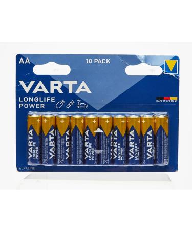 Varta Longlife Power AA Alkaline Batteries LR6 - 10 Pack | Reliable Performance for All Devices - Buy Online on GoSupps.com
