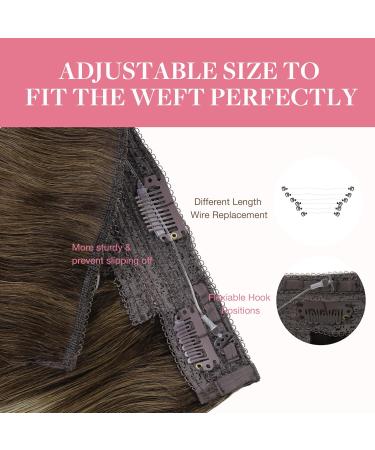 Buy GOO GOO Wire Hair Extensions - 16 Inch 95g Walnut Brown Ash Blonde Balayage Invisible Seamless Fish Line | International Shipping - Buy Online on GoSupps.com