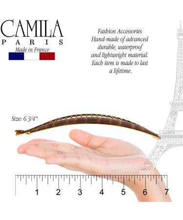Camila Paris CP3097 Large Banana Clip Hair Comb - 7 Inch Flexible Clip for Thick Hair, Brown - Made in France - Buy Online on GoSupps.com